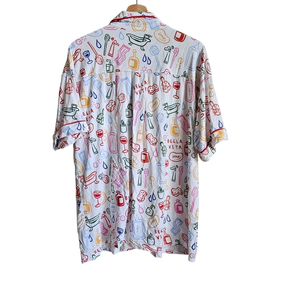 Anthropologie Colorful Patterned Womens Pajama Shirt Size Large - Picture 5 of 8